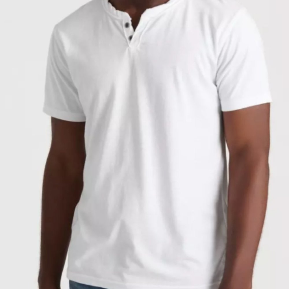Lucky Brand White Short Sleeve Henley